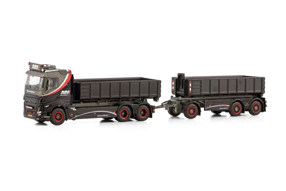 AVM Asbestverwijdering BV; VOLVO FH 5 SLEEPER CAB RIGED TRUCK WITH HOOKLIFT SYSTEM 6X2 TAG AXLE HOOKLIFT CONTAINER DRAWBAR TRAILER - 3 AXLE + 15M3 CONTAINER