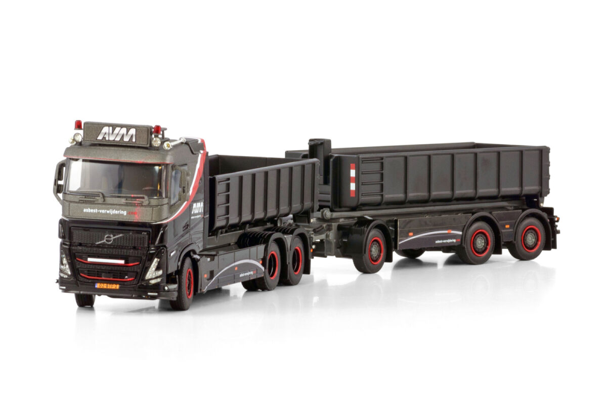AVM Asbestverwijdering BV; VOLVO FH 5 SLEEPER CAB RIGED TRUCK WITH HOOKLIFT SYSTEM 6X2 TAG AXLE HOOKLIFT CONTAINER DRAWBAR TRAILER - 3 AXLE + 15M3 CONTAINER