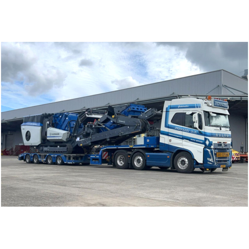 Schoones B.V.; VOLVO FH5 GLOBETROTTER 6X2 TWIN STEER SEMI WHEEL WELL LOW LOADER - 4 AXLE