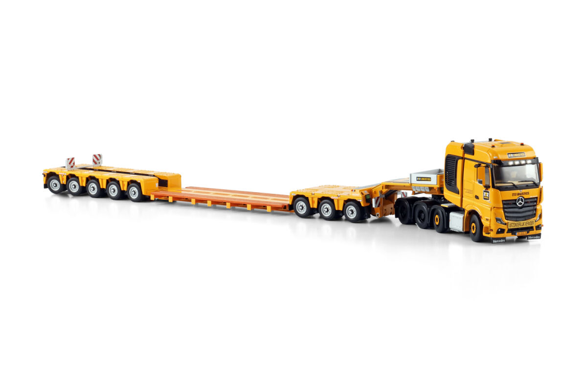 ZTZ Logistics; MERCEDES-BENZ ACTROS MP5 BIG SPACE 8X4 LOW LOADER - 5 AXLE + DOLLY - 3 AXLE