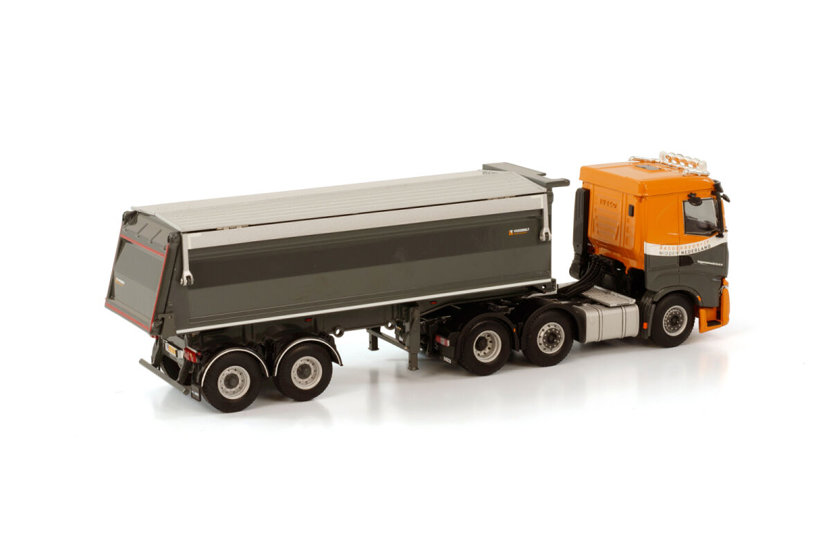 Baggerbedrijf midden Nederland's IVECO S-WAY AS LOW 6X2 Twin Steer met 2-assige Tipper Trailer