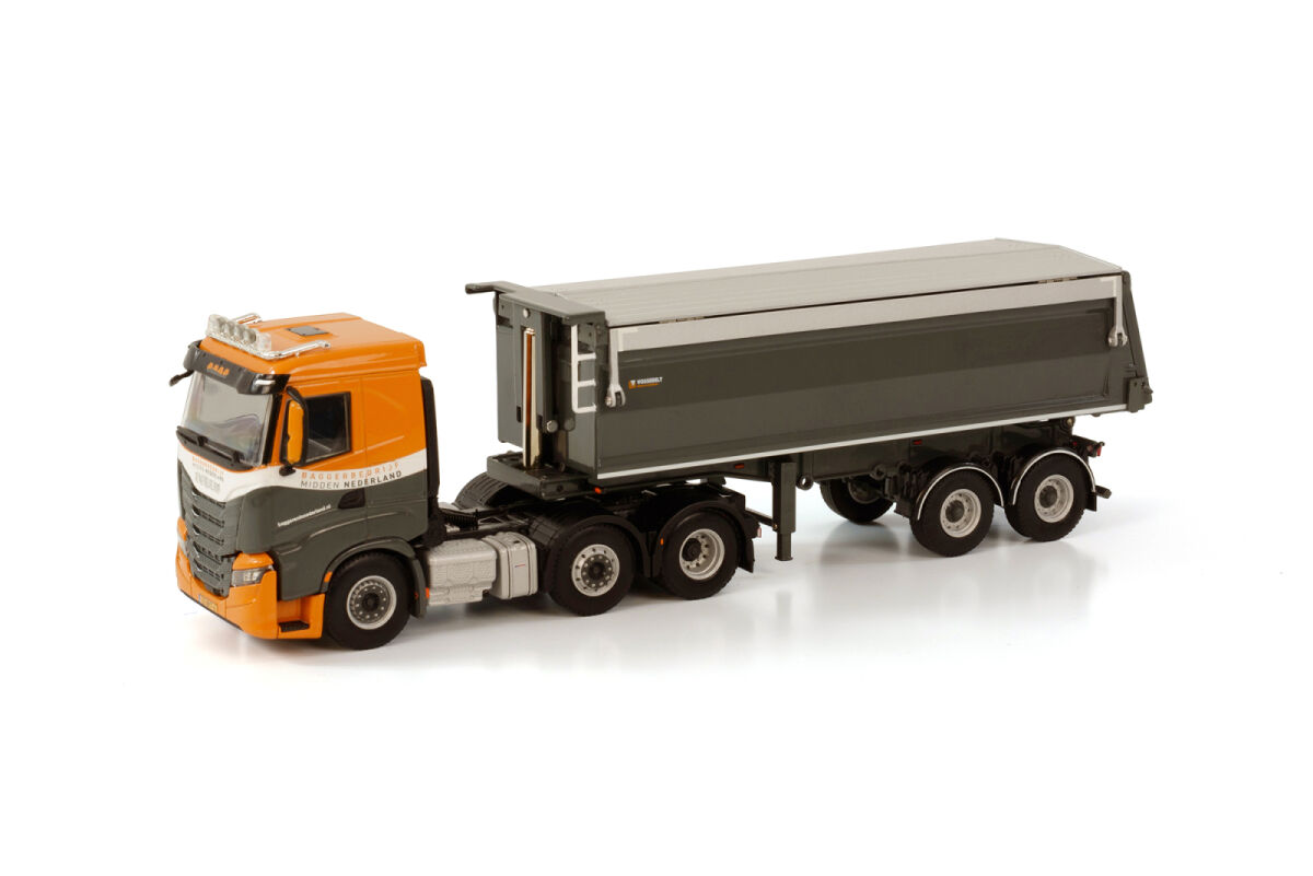 Baggerbedrijf midden Nederland's IVECO S-WAY AS LOW 6X2 Twin Steer met 2-assige Tipper Trailer