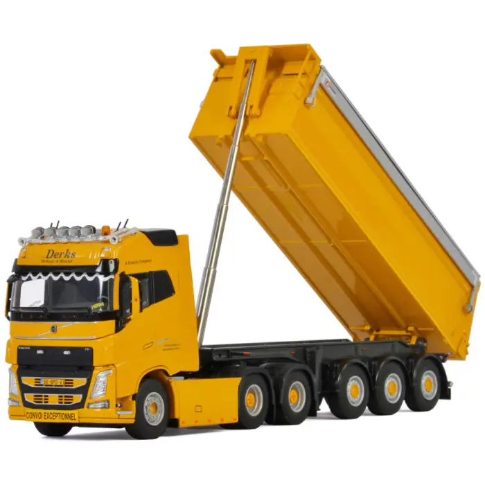 Derks GWW B.V. Volvo FH4 Globetrotter 6x2 Tag Axle met 3-assige kippertrailer
