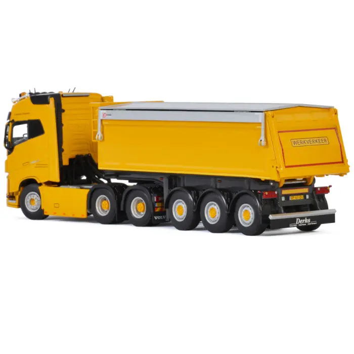 Derks GWW B.V. Volvo FH4 Globetrotter 6x2 Tag Axle met 3-assige kippertrailer