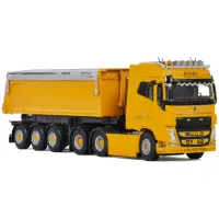 Derks GWW B.V. Volvo FH4 Globetrotter 6x2 Tag Axle met 3-assige kippertrailer