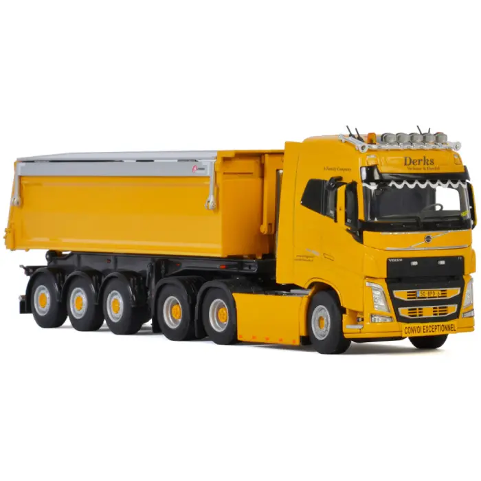 Derks GWW B.V. Volvo FH4 Globetrotter 6x2 Tag Axle met 3-assige kippertrailer
