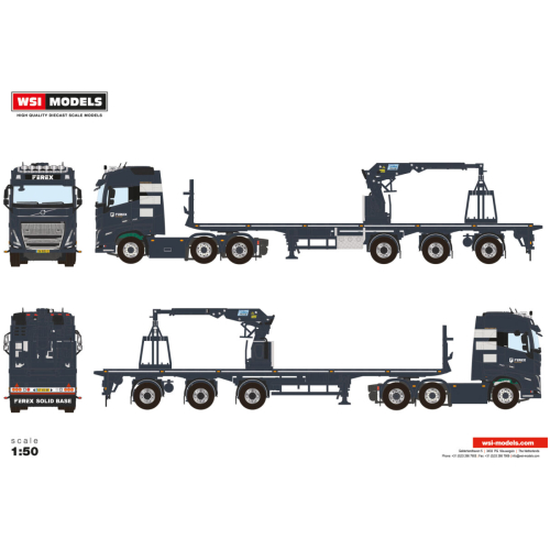 Ferex solid base; VOLVO FH5 GLOBETROTTER 6X2 TWIN STEER BRICK TRAILER - 3 AXLE