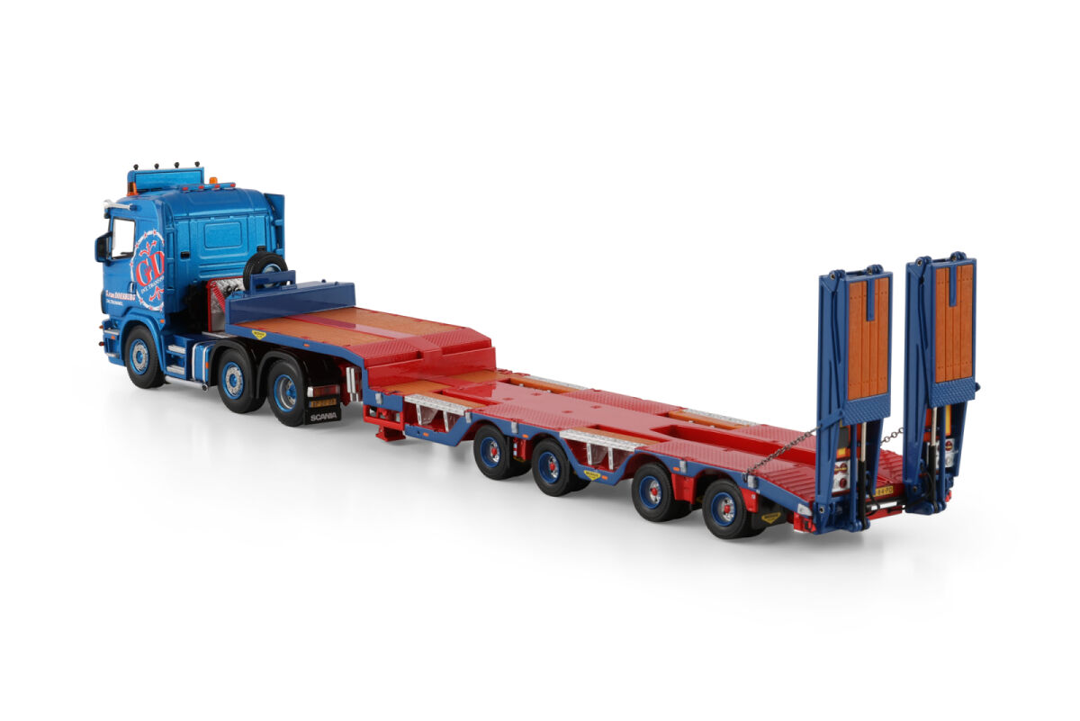 G. van Doesburg; SCANIA 4 SERIES FLAT ROOF 6X2 TWIN STEER SEMI WHEEL WELL LOW LOADER - 4 AXLE