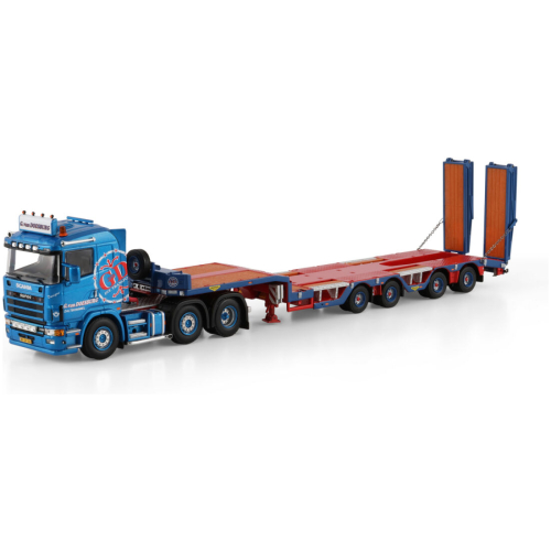 G. van Doesburg; SCANIA 4 SERIES FLAT ROOF 6X2 TWIN STEER SEMI WHEEL WELL LOW LOADER - 4 AXLE