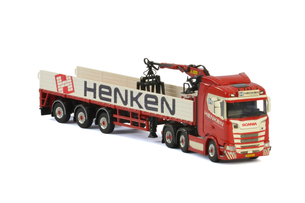 Gebr. Henken Scania's S Normal I CS20N 6x2 Twin Steer + Brick Trailer - 3AXLE
