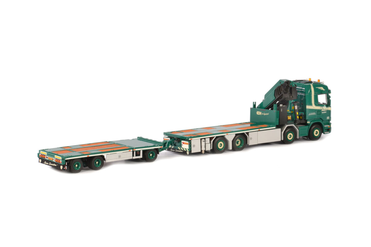 GL De Haan; Scania Streamline Highl 8x2 rigged flat bed with drawbar