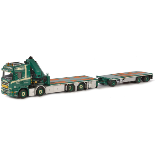 GL De Haan; Scania Streamline Highl 8x2 rigged flat bed with drawbar