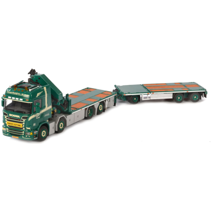 GL De Haan; Scania Streamline Highl 8x2 rigged flat bed with drawbar