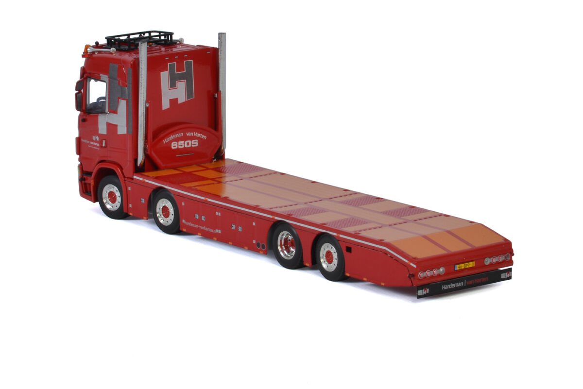Hardeman van Harten - Scania S Normal | CS20N 8x2 Tag Axle Rigid | Flat Bed – 4 As - WSI 1:50