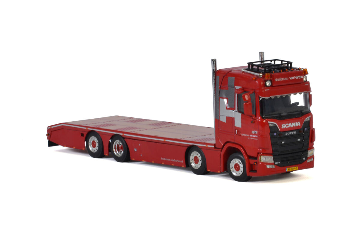 Hardeman van Harten - Scania S Normal | CS20N 8x2 Tag Axle Rigid | Flat Bed – 4 As - WSI 1:50