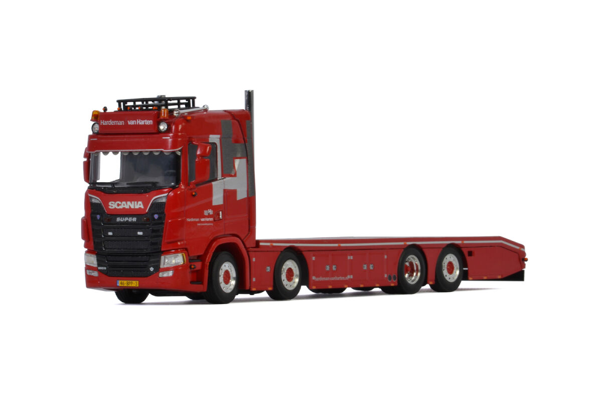 Hardeman van Harten - Scania S Normal | CS20N 8x2 Tag Axle Rigid | Flat Bed – 4 As - WSI 1:50