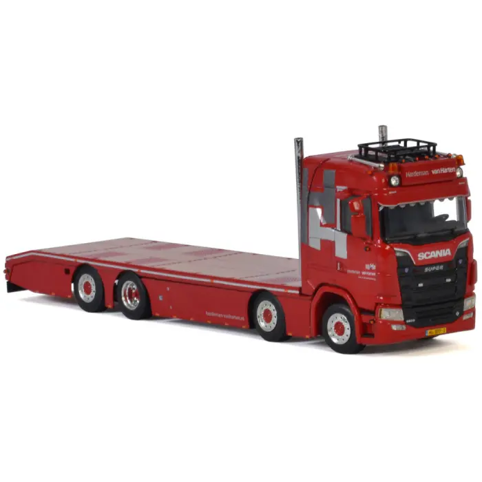 Hardeman van Harten - Scania S Normal | CS20N 8x2 Tag Axle Rigid | Flat Bed – 4 As - WSI 1:50