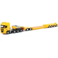 M.J. van Riel's DAF XF 105 SSC 8x4 Eurodieplader met 4-assige trailer en 2-assige Interdolly