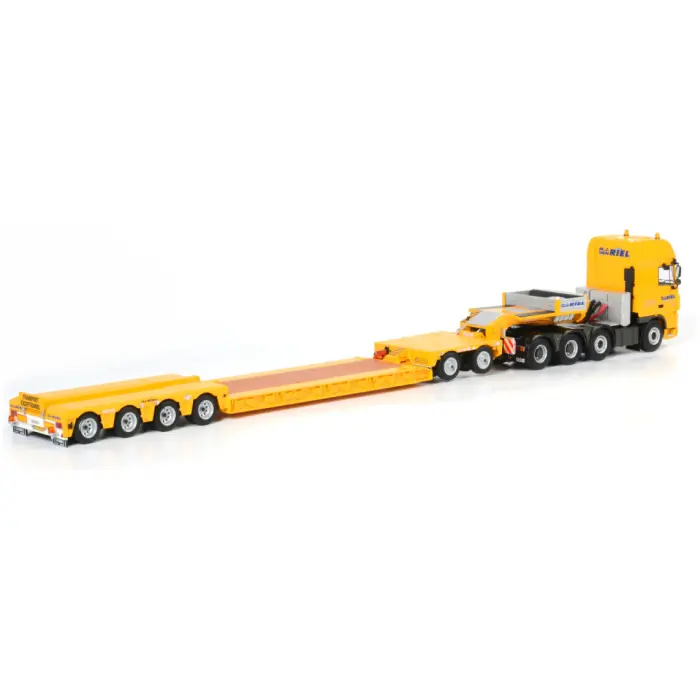 M.J. van Riel's DAF XF 105 SSC 8x4 Eurodieplader met 4-assige trailer en 2-assige Interdolly