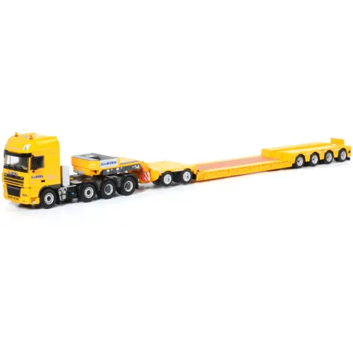 M.J. van Riel's DAF XF 105 SSC 8x4 Eurodieplader met 4-assige trailer en 2-assige Interdolly