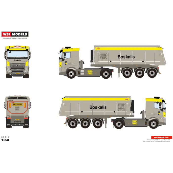 Boskalis; VOLVO FH5 SLEEPER CAB ELECTRIC 4X2 NON STEERING TIPPER TRAILER - 3 AXLE