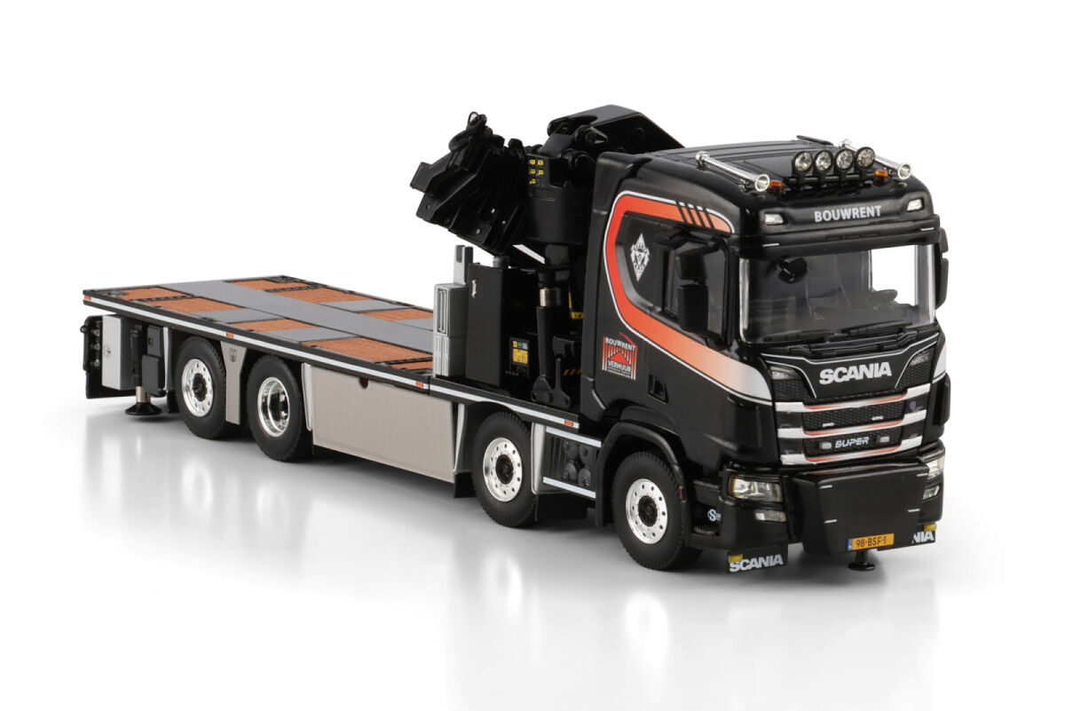 Bouwrent Scania R Normal Cr20n 8x2 Tag Axle Riged Flatbed Truck With Palfinger Pk 78002 Sh Jib 2