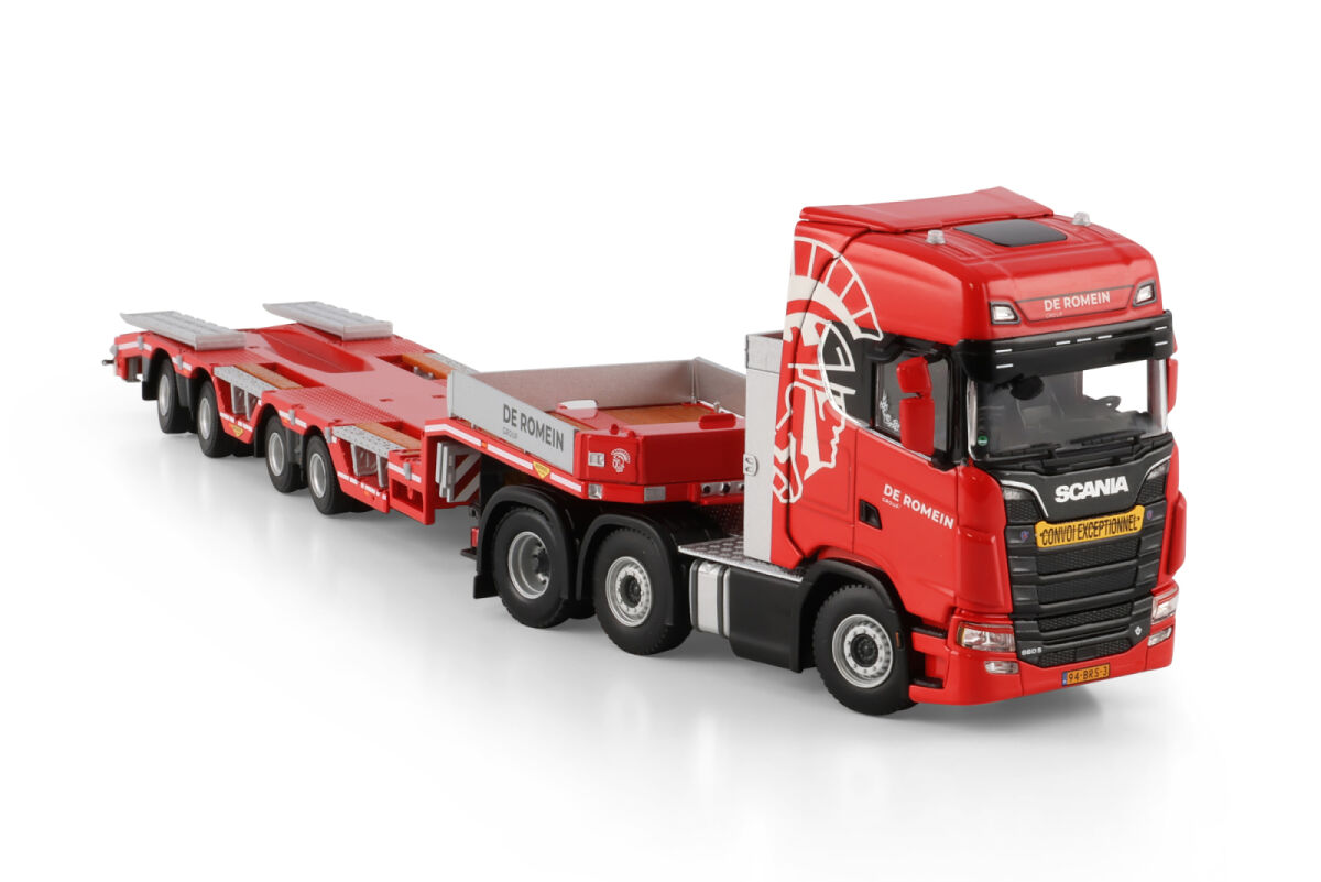 De Romein Groep; SCANIA S HIGHLINE CS20H 6X2 TWIN STEER SEMI WHEEL WELL LOW LOADER - 4 AXLE